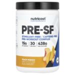 Performance, Pre-SF, Complejo preentrenamiento sin estimulantes, Melocotón y mango (438 g (15,6 oz))