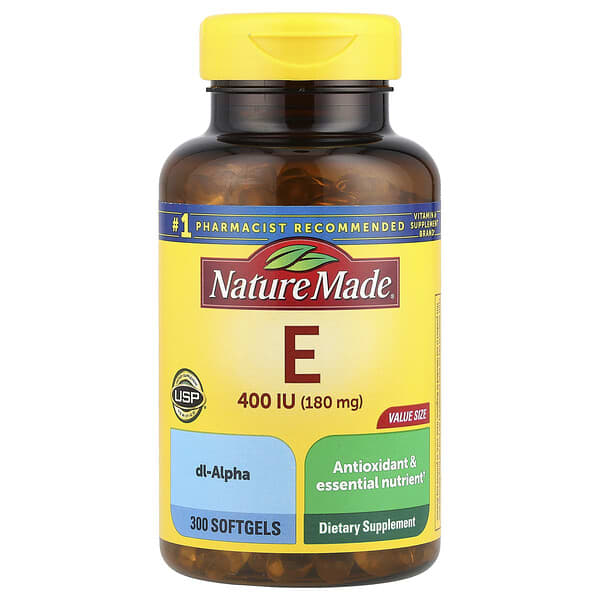 ndm01882 Vitamina E, 180 mg (400 UI) (300 cápsulas blandas) - Imagen 1