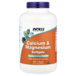 Calcio y magnesio con vitamina D3 y zinc (240 cápsulas blandas)