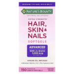 Nature's Bounty, Optimal Solutions®, Suplemento para el cabello, la piel y las uñas (150 cápsulas blandas de liberación rápida con contenido líquido)