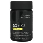 Vitaminas D3 y K2, Suplemento de origen vegetal, 125 mcg/100 mcg/ 5000 UI (60 cápsulas blandas vegetales)