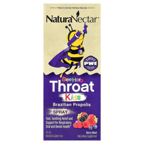 Bee Hero Throat Kids, Spray de propóleo brasileño, Explosión de bayas